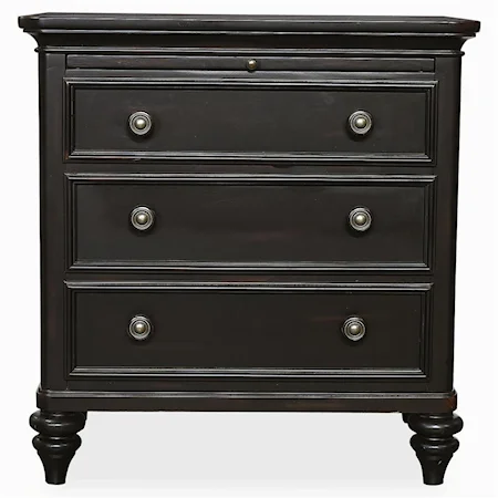 Nightstand With 3 Drawers and Pull Out Tray